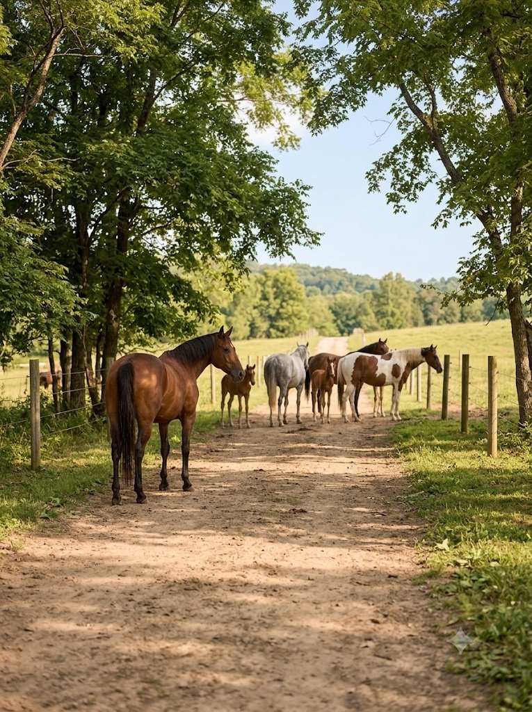 Cavaliers en balade sur les chemins autour du domaine en Béarn